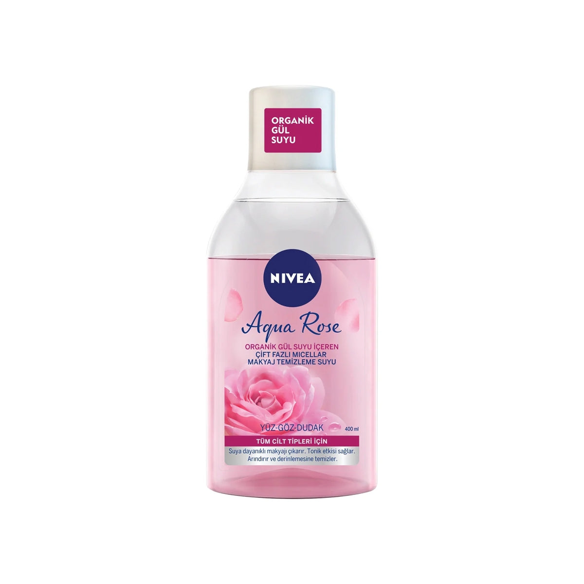 AquaRose Micellair GülSuyu İçeren Çift Fazlı Makyaj Temizleme Suyu400ml