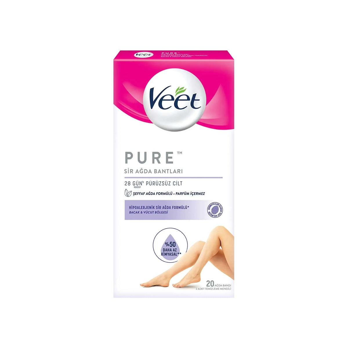 Pure Bacak ve Vücut Ağda Bandı 20’li