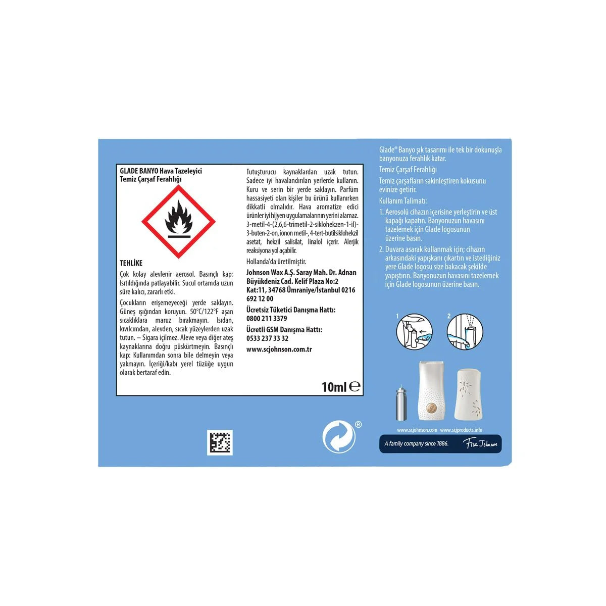 Banyo Yedek Temiz Çarşaf Ferahlığı 10 ml