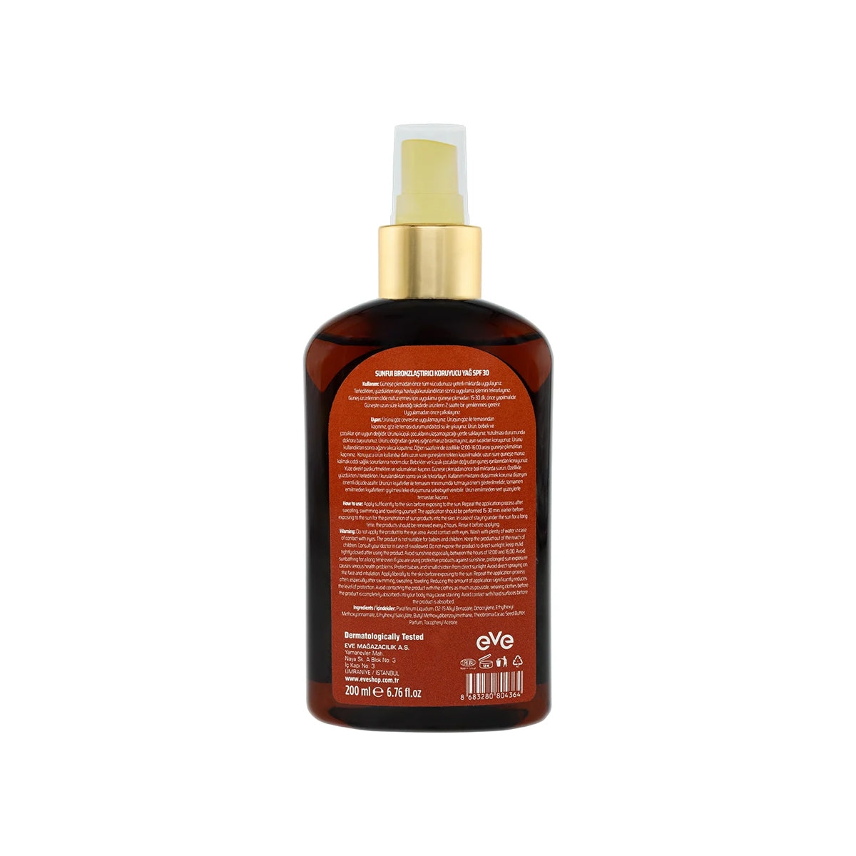 Bronzlaştırıcı Koruyucu Yağ SPF 30 200 ml