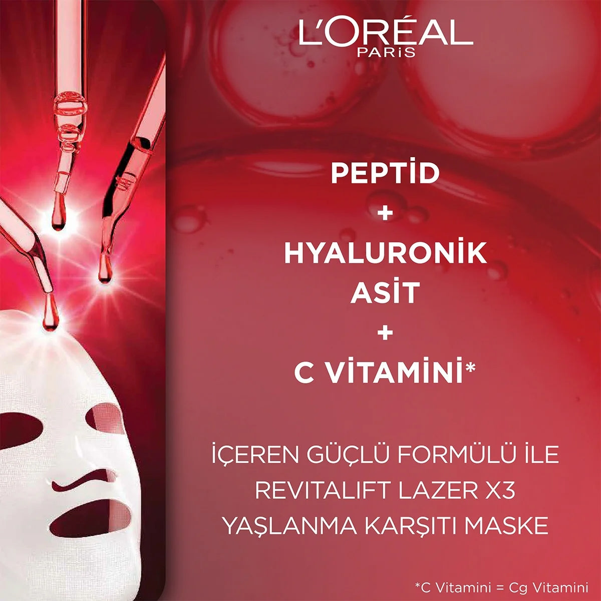 Revitalift Lazer X3 Kağıt Yüz Maskesi