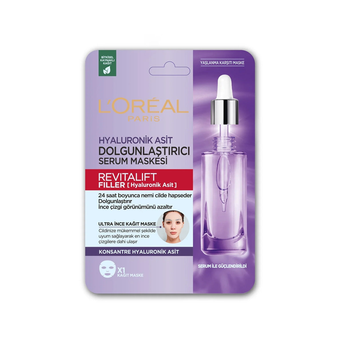Revitalift Filler Kağıt Yüz Maskesi Dolgunlaştırıcı