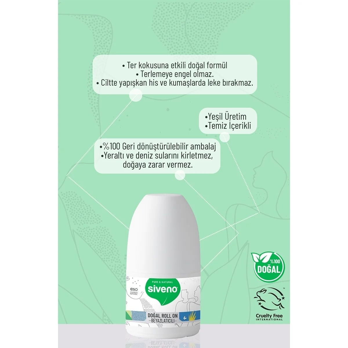 Doğal Roll On Unisex Beyazlatıcı 50 ml