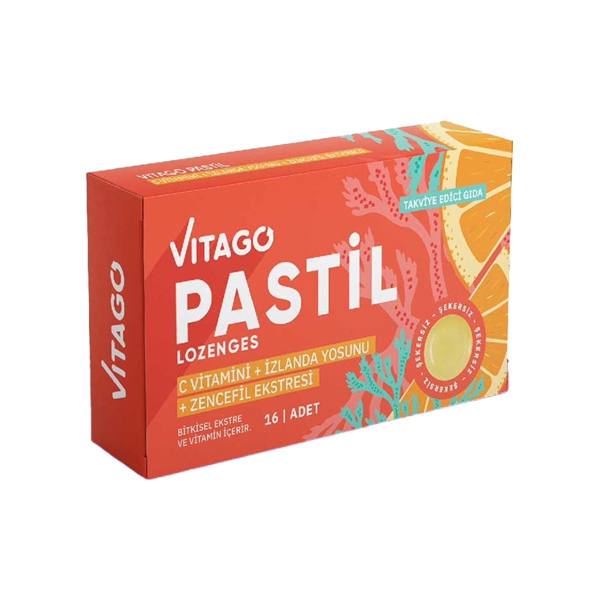 Pastil Vitamin C + İzlanda Yosunu + Zencefil Ekstresi 16'lı Tablet