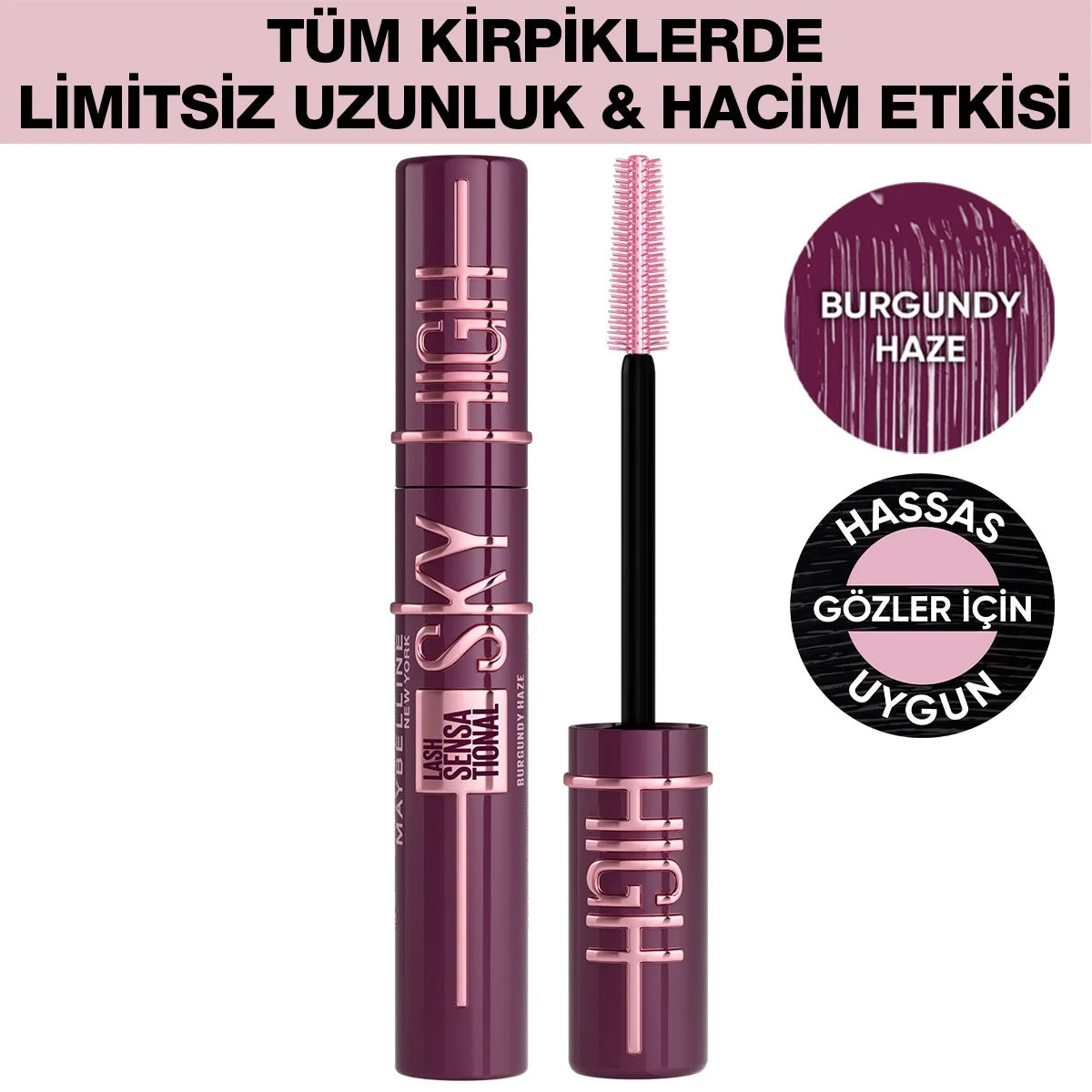 MAYBELLINE Lash Sensational Sky High Maskara - Burgundy Haze