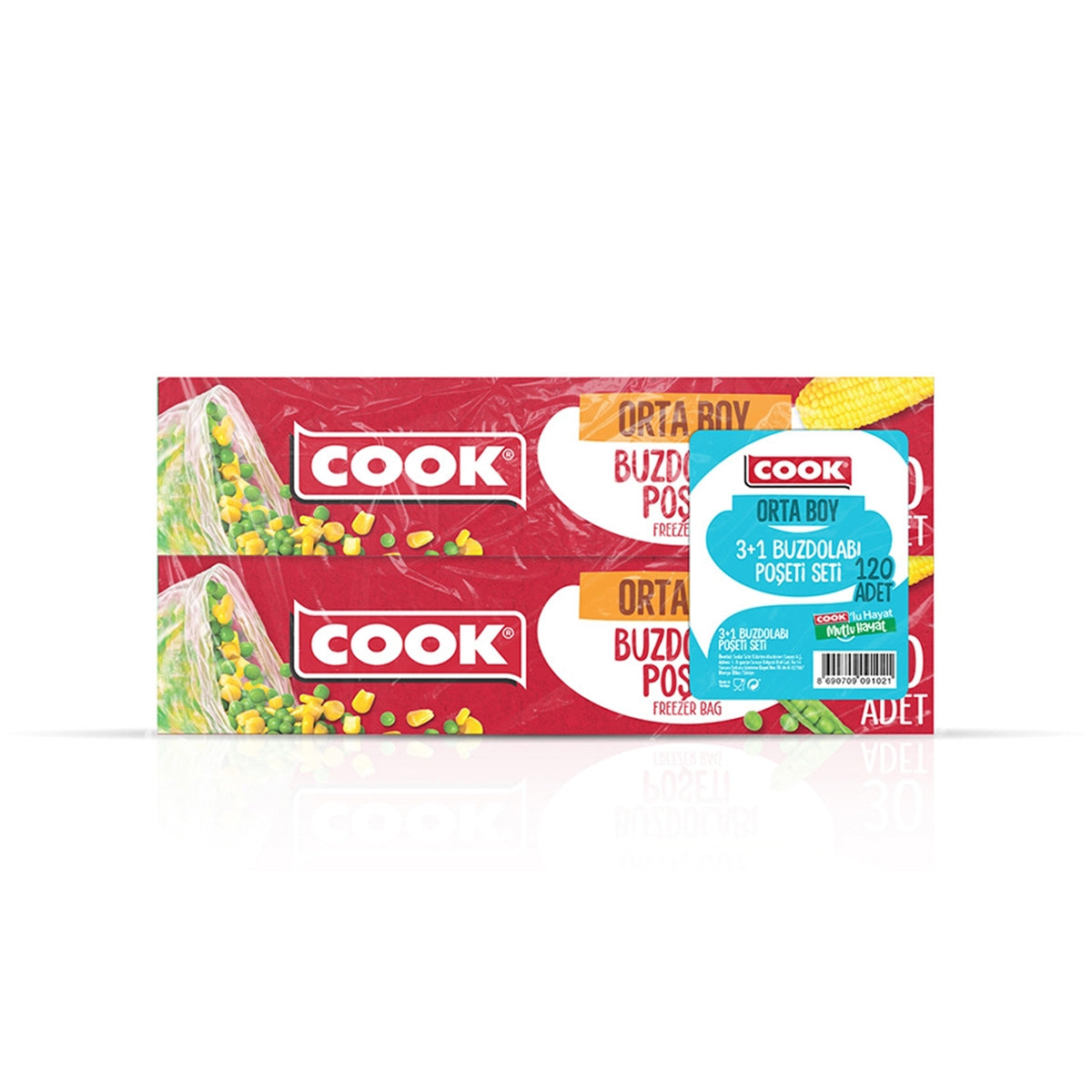COOK Hediyeli 3+1 Buzdolabi Poşeti 20 x 30 cm.
4 x 40 Yaprak 24'lü