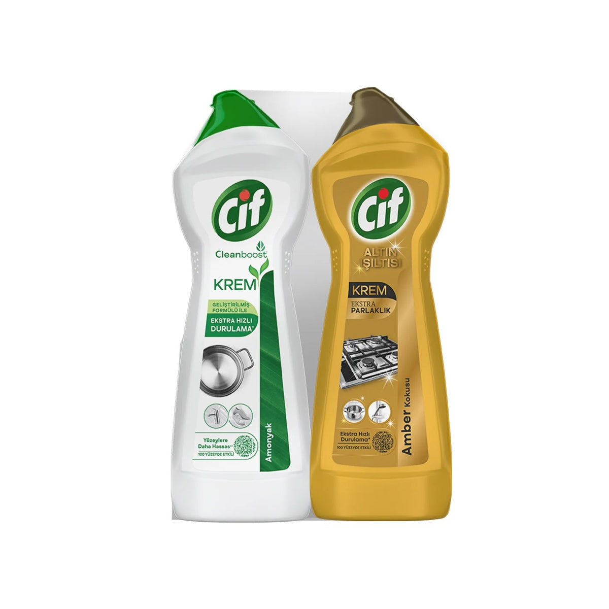 CİF Krem Gold + CİF Krem Amonyak Yüzey Temizleyici 2x750 Ml