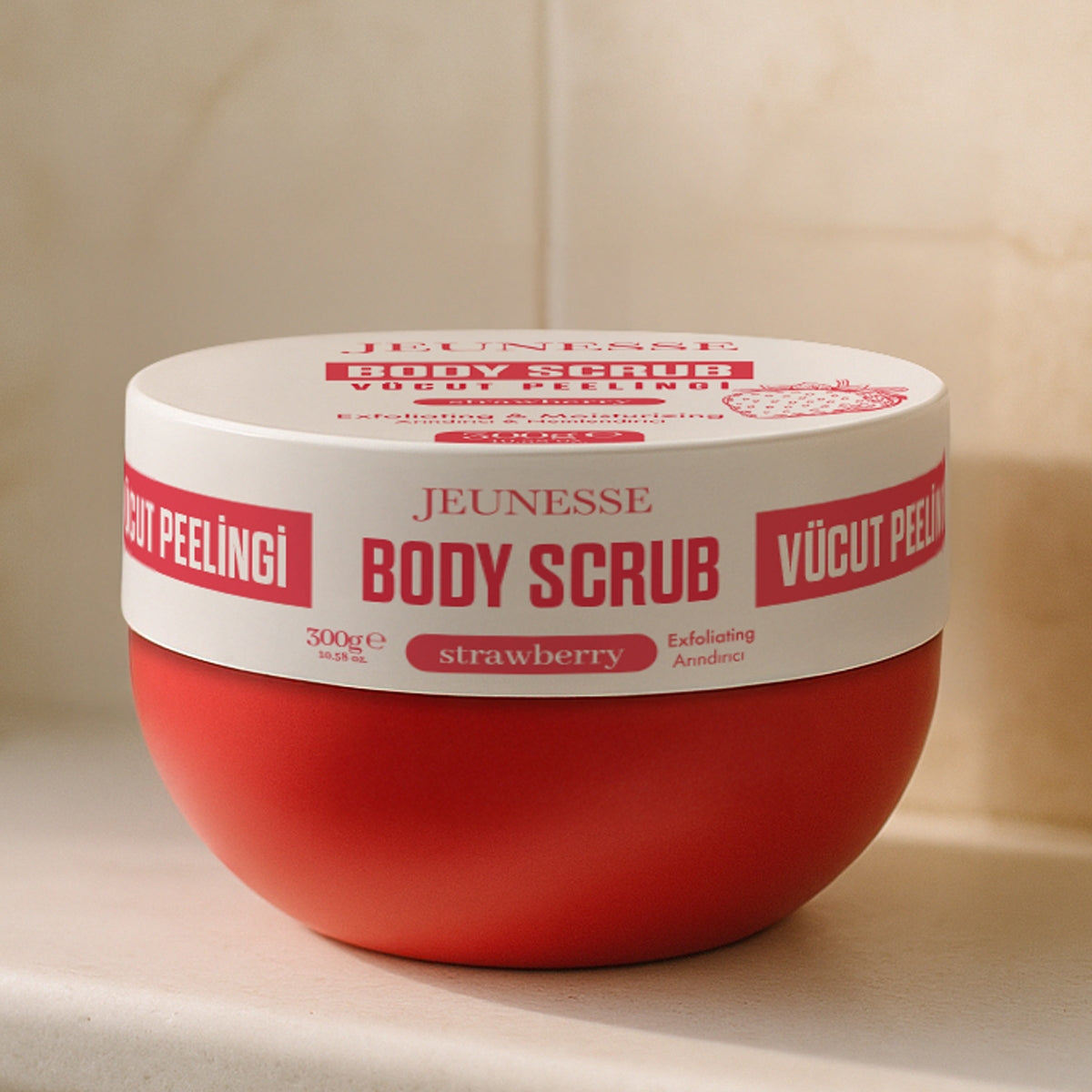 Arındırıcı ve Nemlendirici Vücut Peelingi Çilekli 300 g