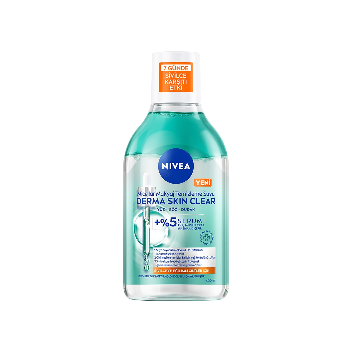 Derma Skin Clear Çift Fazlı Makyaj Temizleme Suyu 400 ml