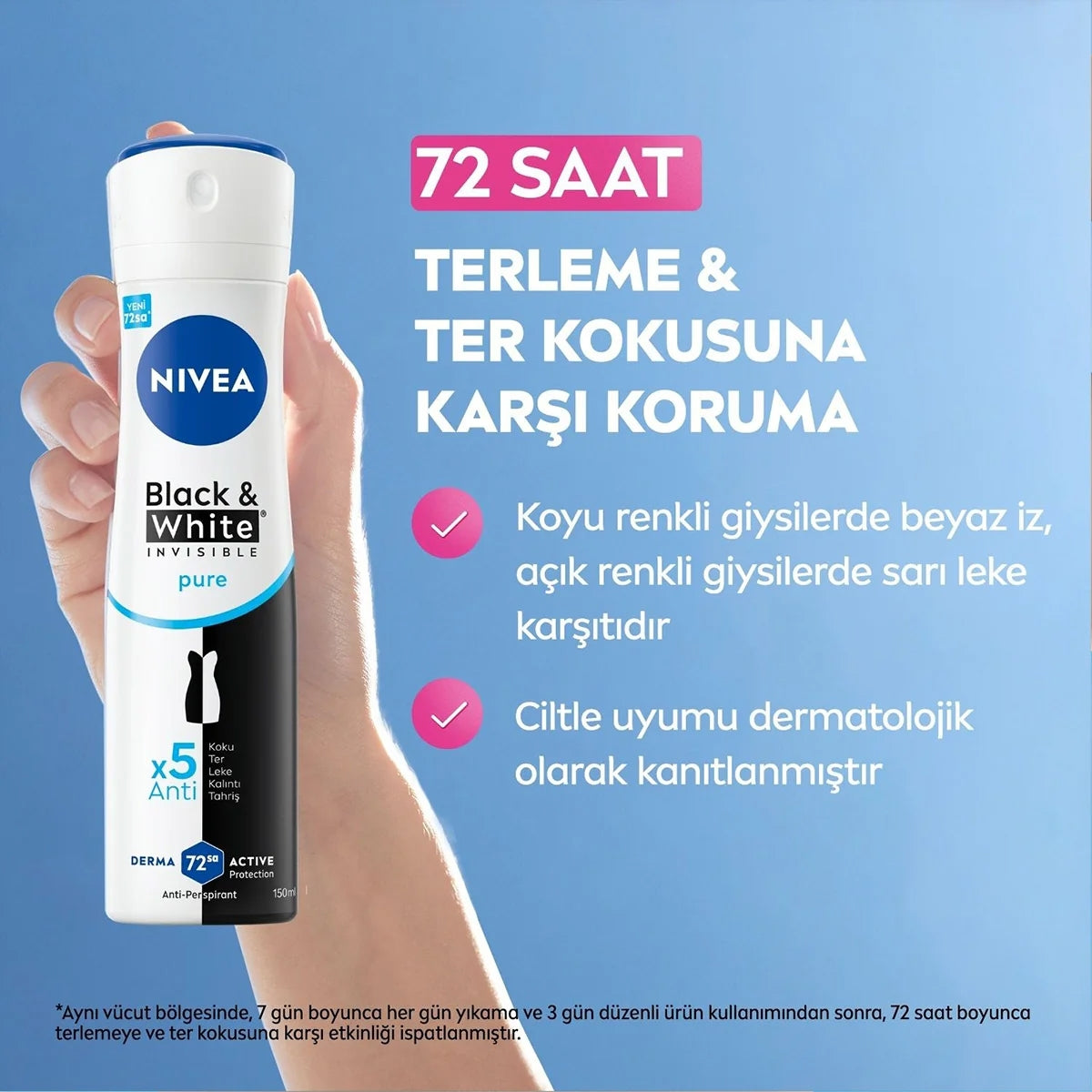 Black and White Pure Kadın Deodorant Sprey 150 ml