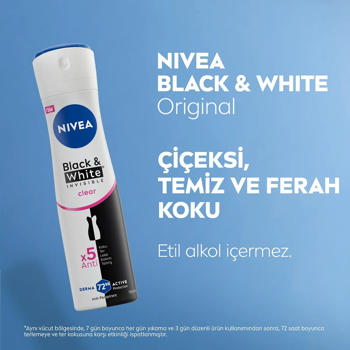 Black and White Invisible Clear Kadın Deodorant Sprey 150 ml