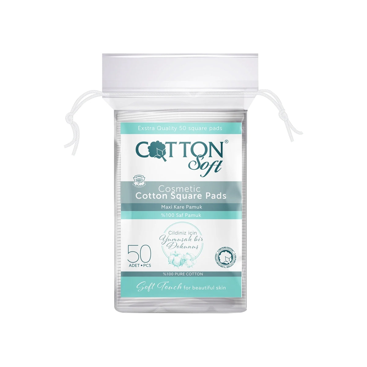 COTTON SOFT Büyük Kare Ped Pamuk