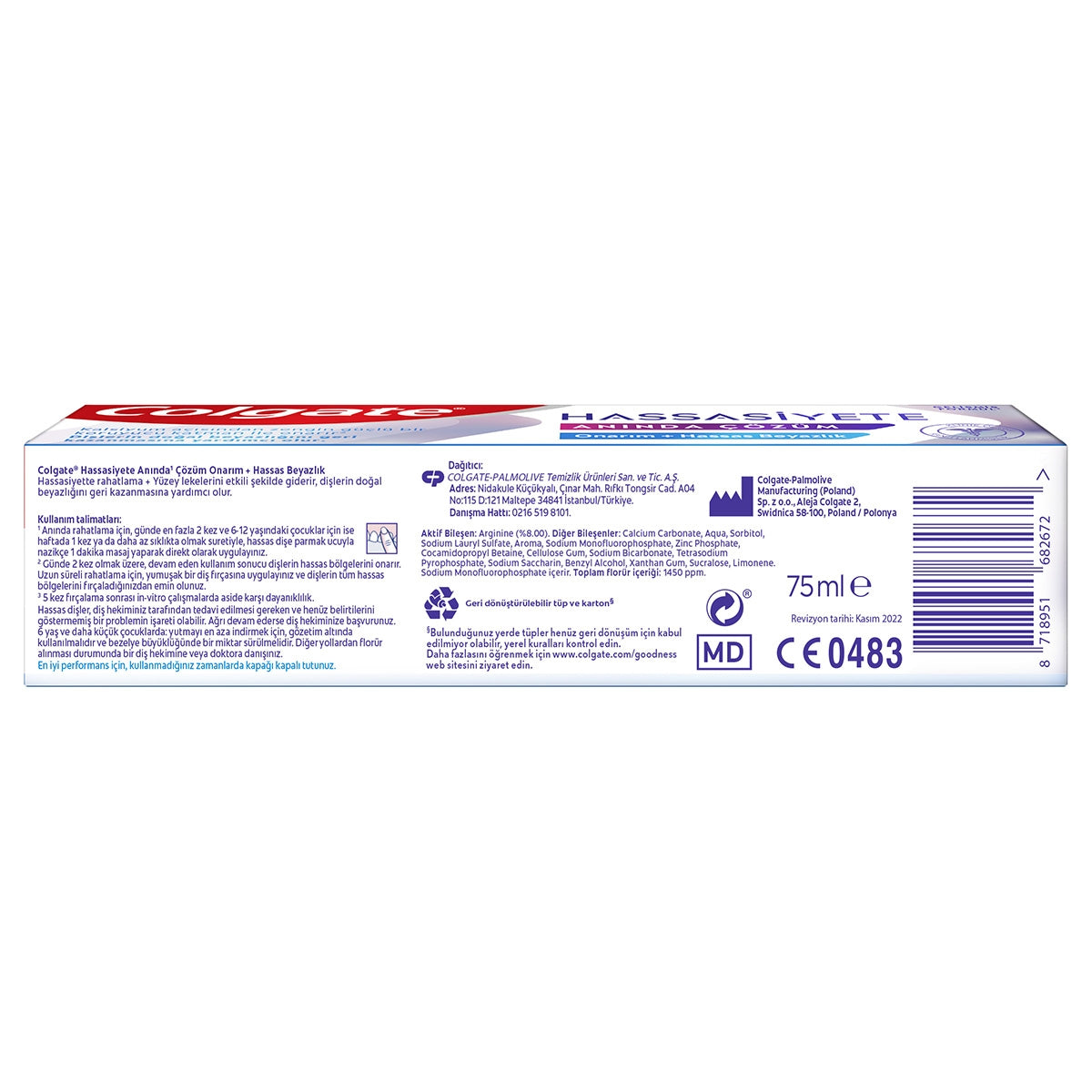 Diş Macunu Total Profesyonel Beyazlık 75 ml