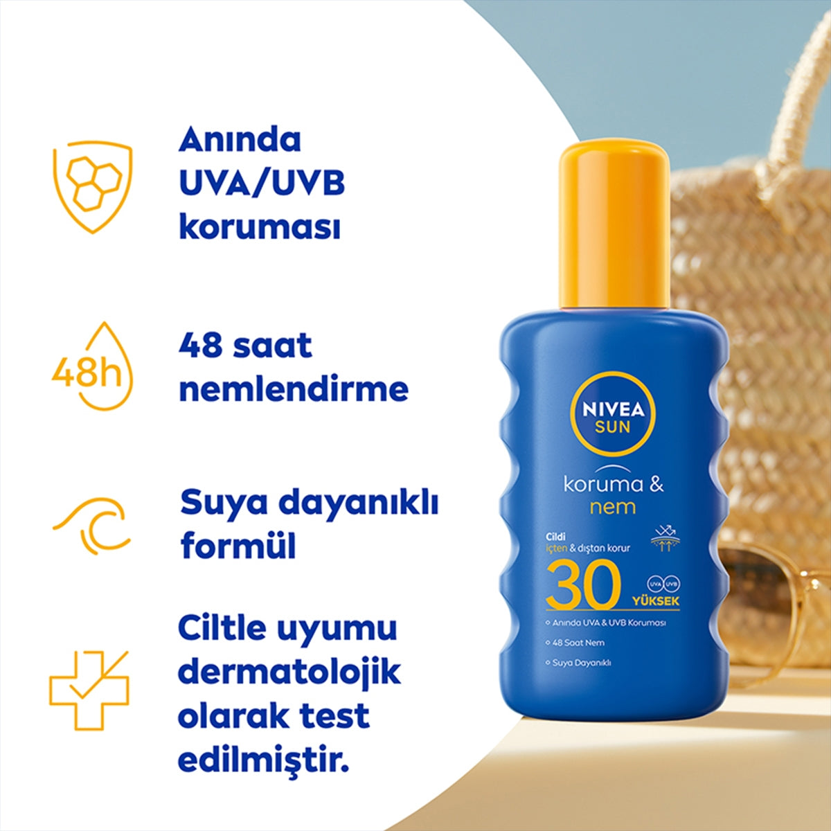 Koruma ve Nemlendirme Güneş Spreyi SPF30 200 ml
