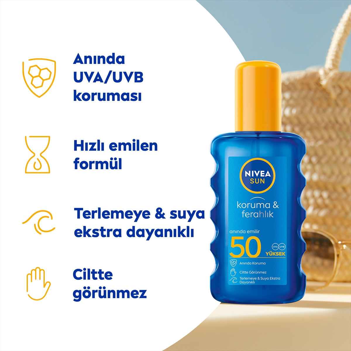 Koruma ve Ferahlık Güneş Spreyi SPF50 200 ml