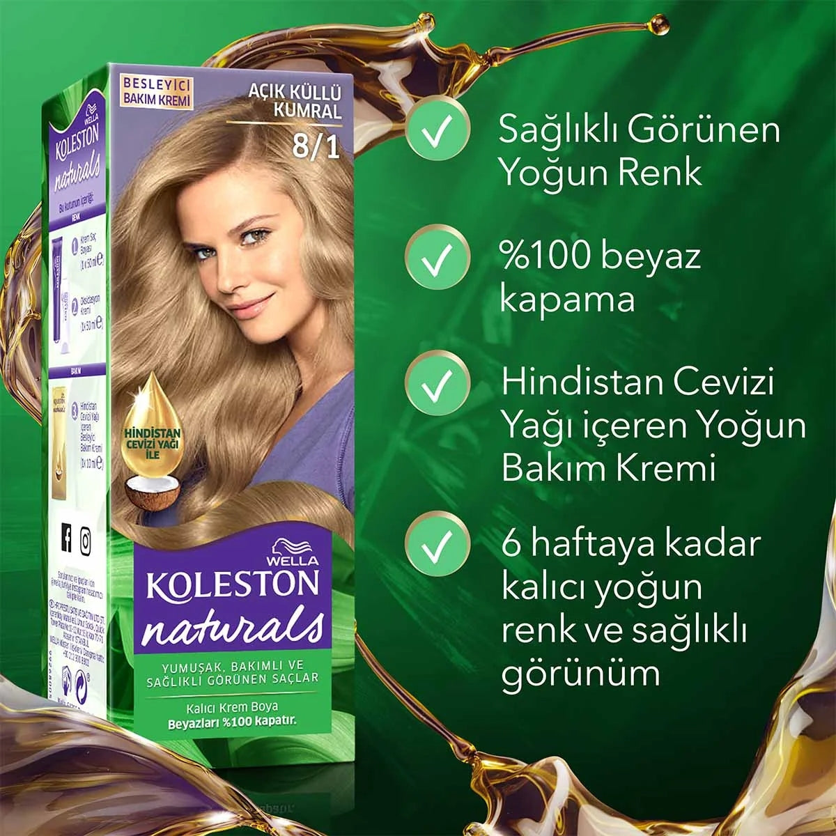 Naturals Saç Boyası Açık Küllü Kumral 8-1




