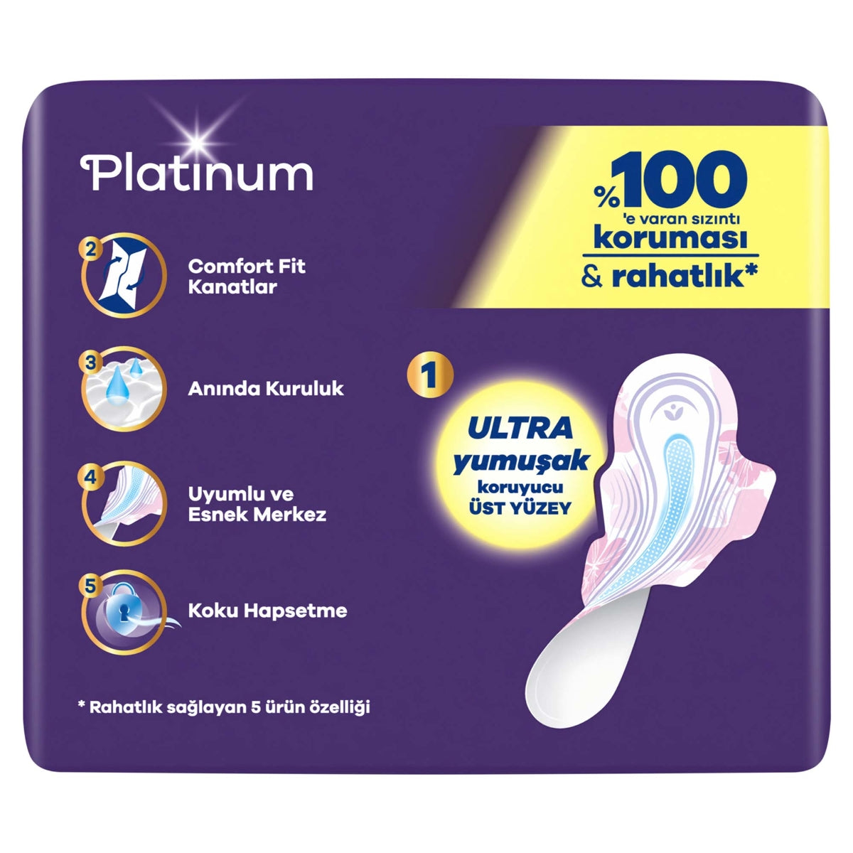 Platinum Hijyenik Ped Uzun Tekli Paket 7 Ped