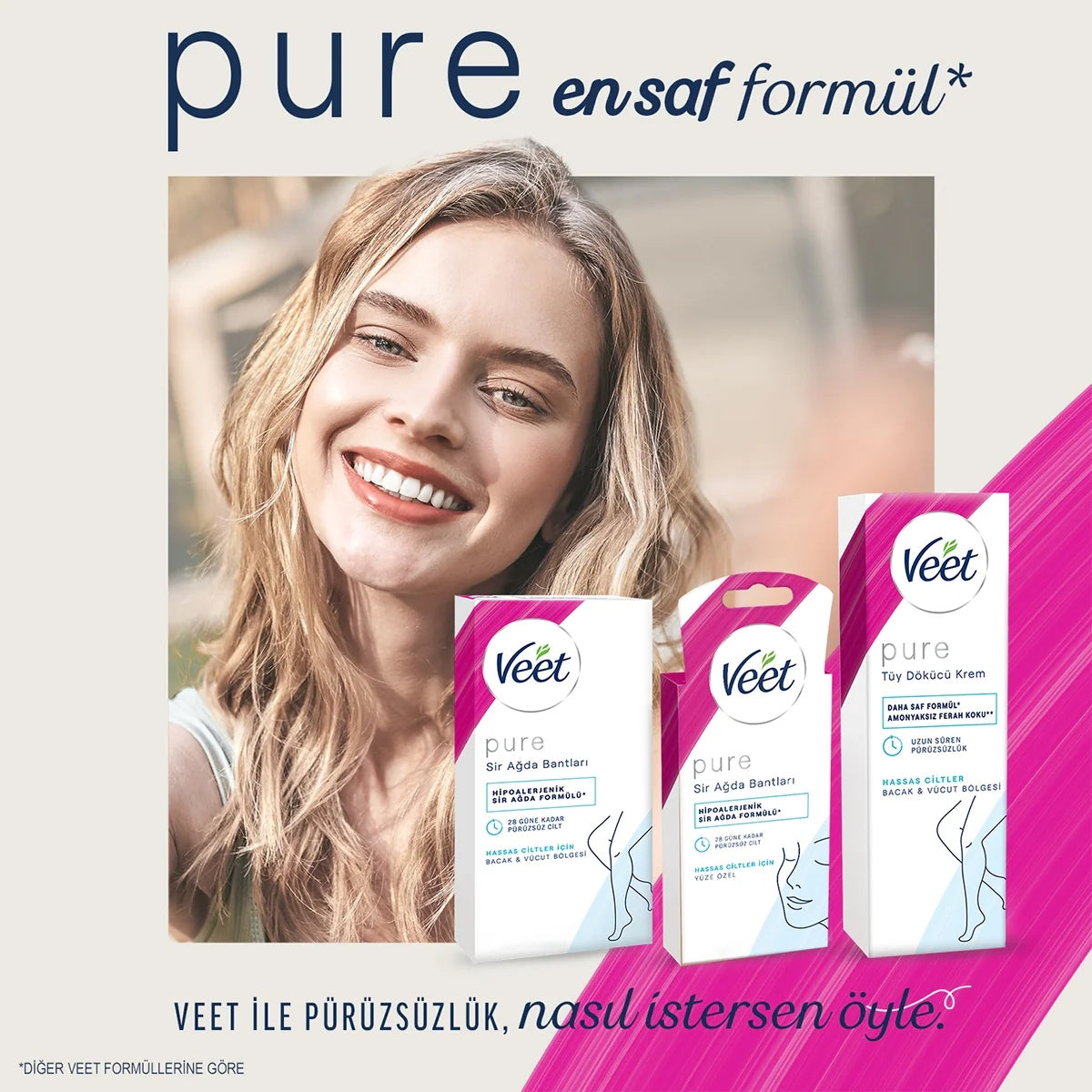 Pure  Tüy Dökücü Krem Duşta Hassas 150 ml




