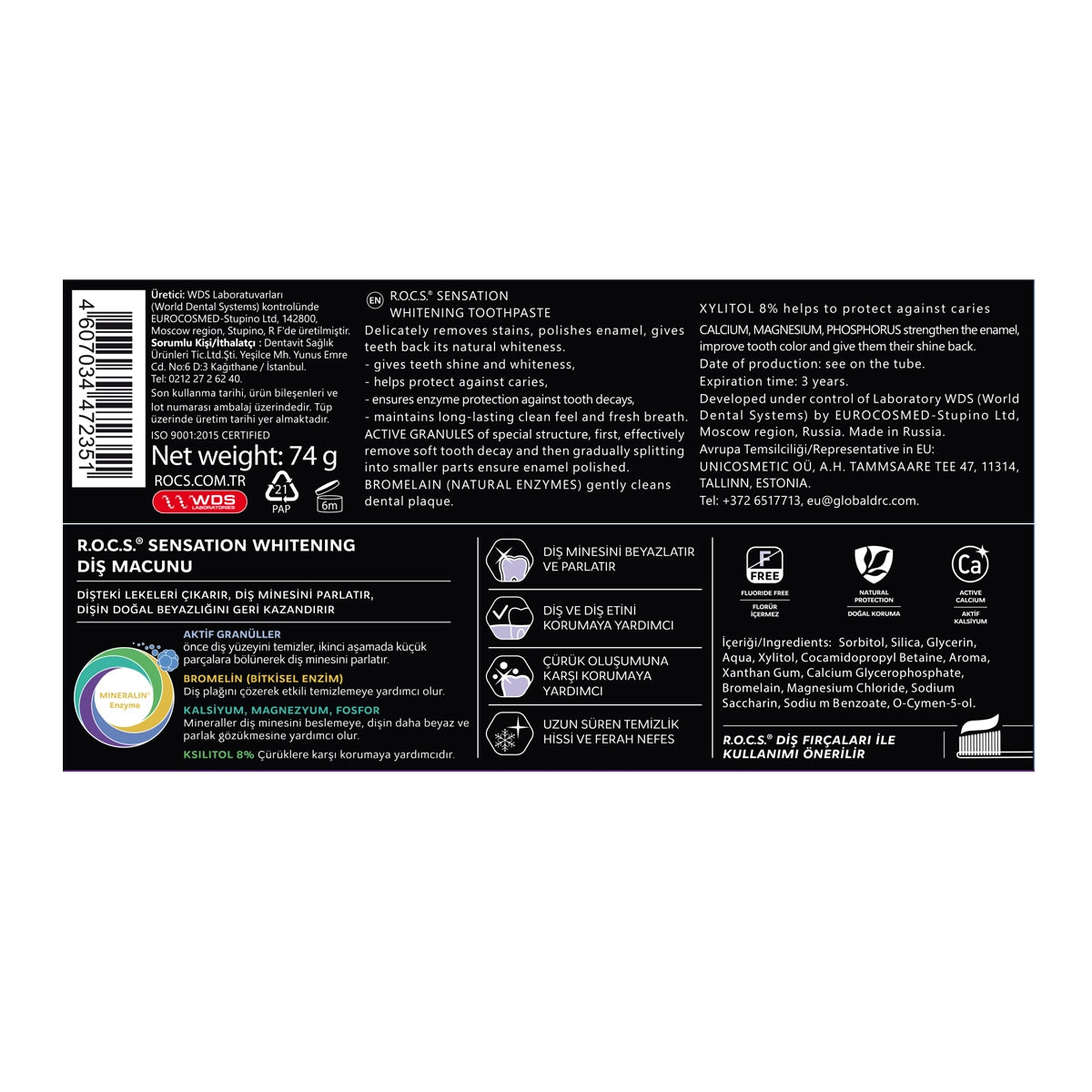 Sensation Parlak ve Beyaz Diş Macunu 60 ml