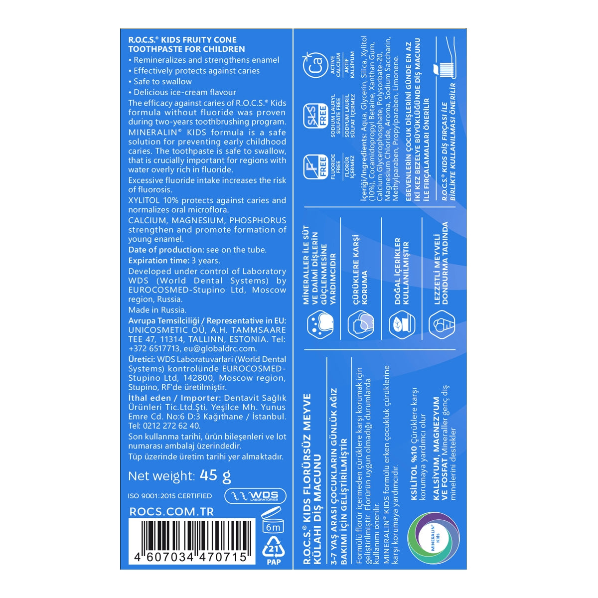 Floridsiz 3-7 Yaş Meyveli Diş Macunu 35ml