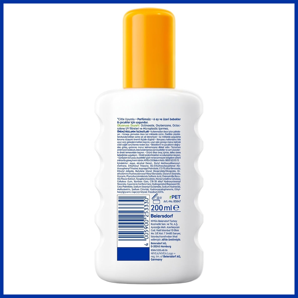 Çocuk Güneş Spreyi Hassas Spf50 200 ml