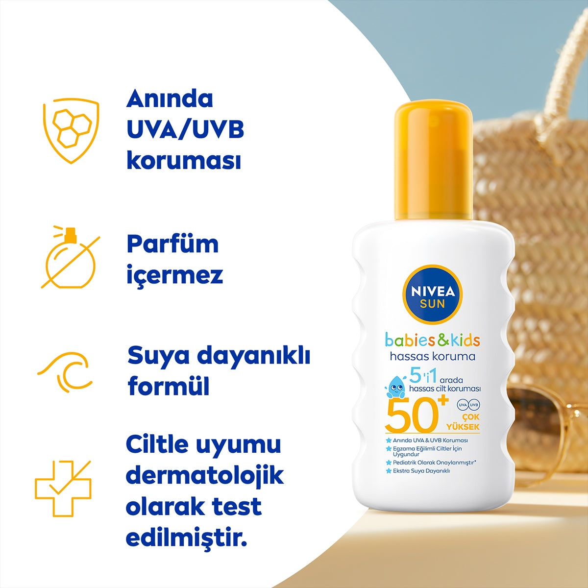 Çocuk Güneş Spreyi Hassas Spf50 200 ml
