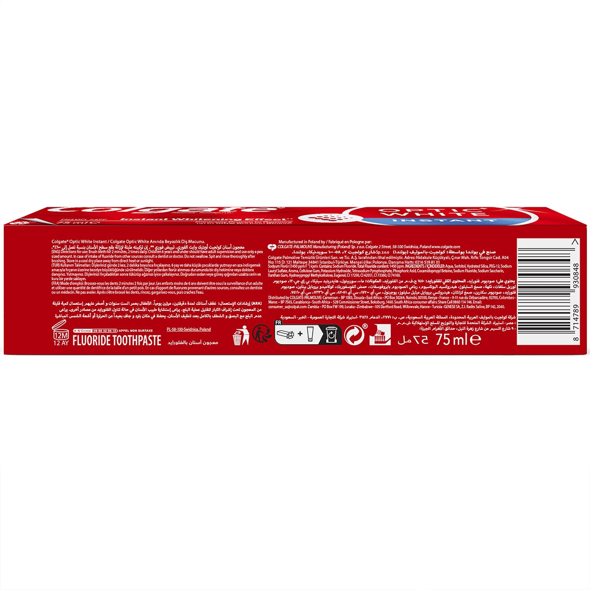 Optik Beyaz Anında Beyazlık Diş Macunu 75 ml