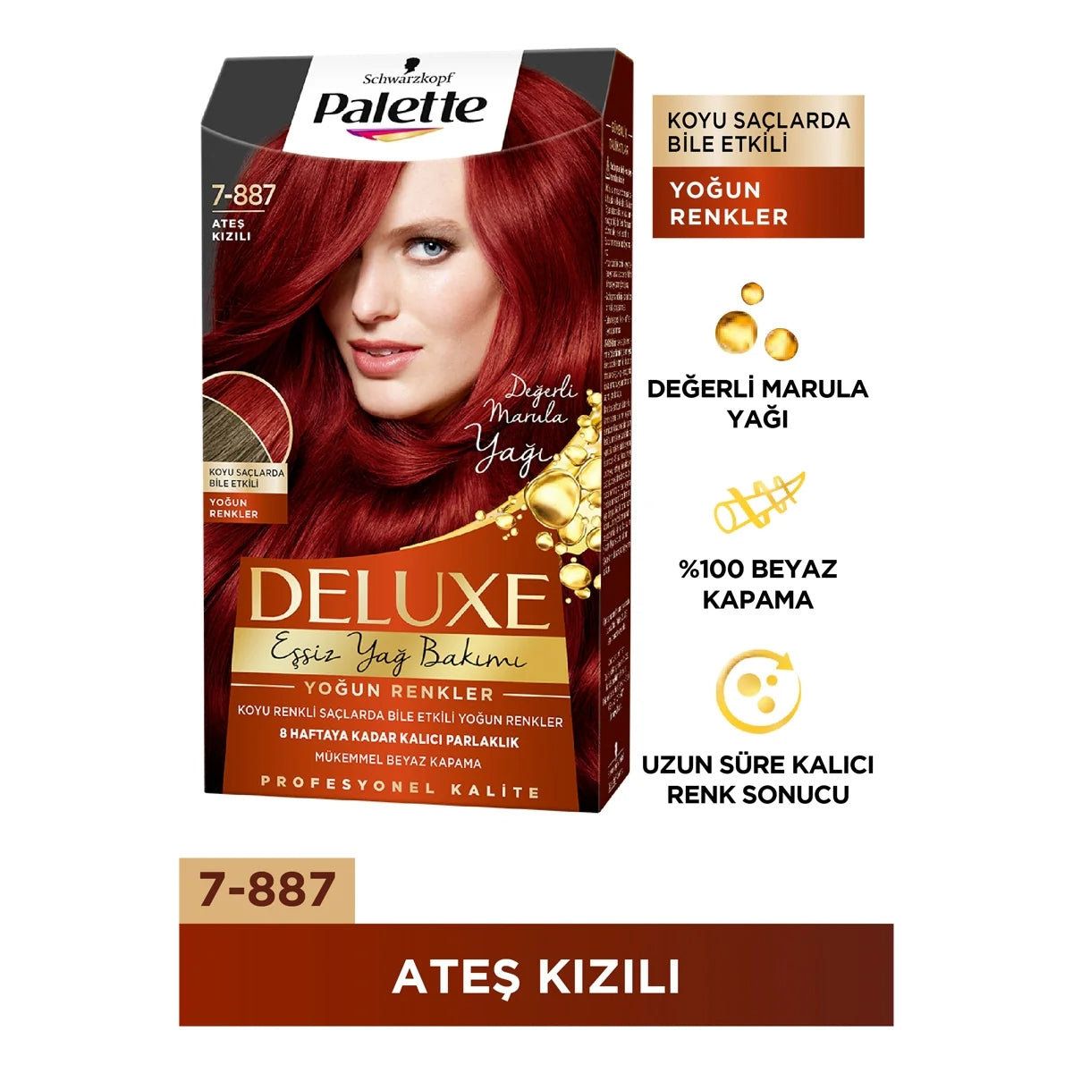 Saç Boyası Yoğun Renkler Ateş Kızılı 7-887




