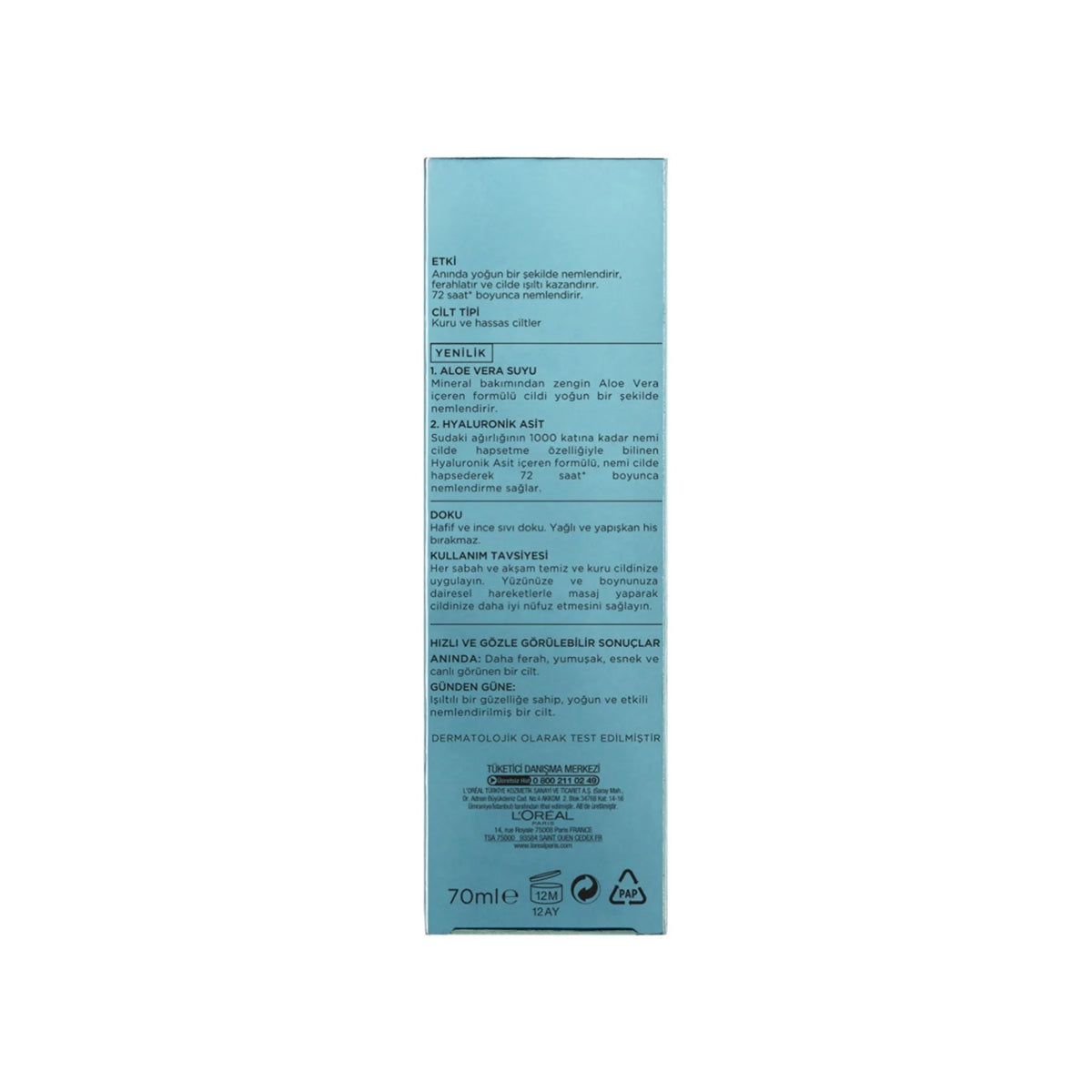Nem Terapisi Aloe Vera Suyu Bakım Kremi Hassas 70 ml




