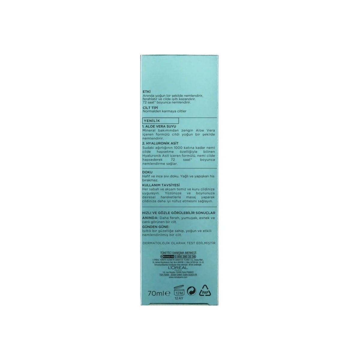 Nem Terapisi Aloe Vera Suyu Bakım Kremi Karma 70 ml




