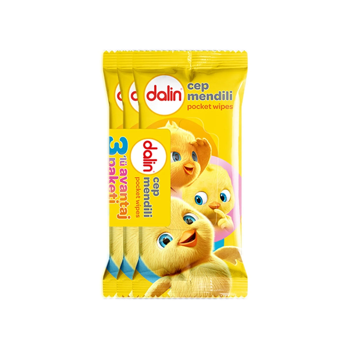 DALİN Islak Cep Mendili 3'Lü Paket 3x15