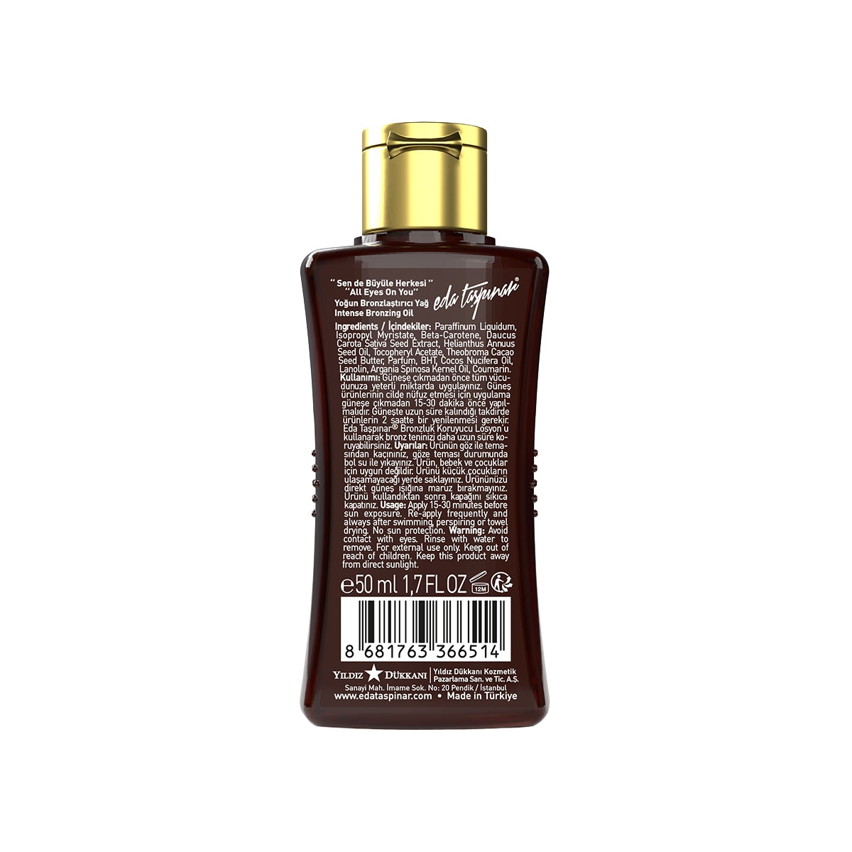 Yoğun Bronzlaştırıcı Yağ Spf0 50 ml