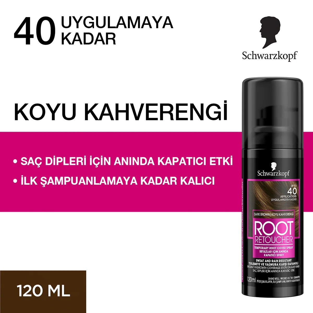 Beyaz Kapatıcı Sprey Koyu Kahverengi 120 ml