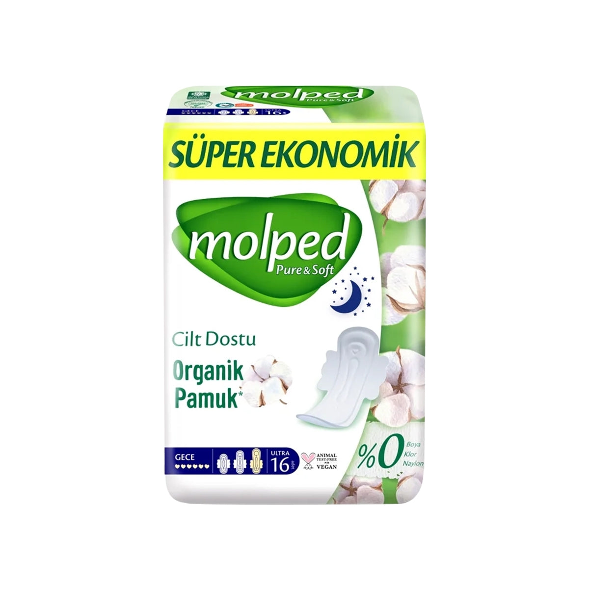 MOLPED Hijyenik Ped Gece Süper Eko ı