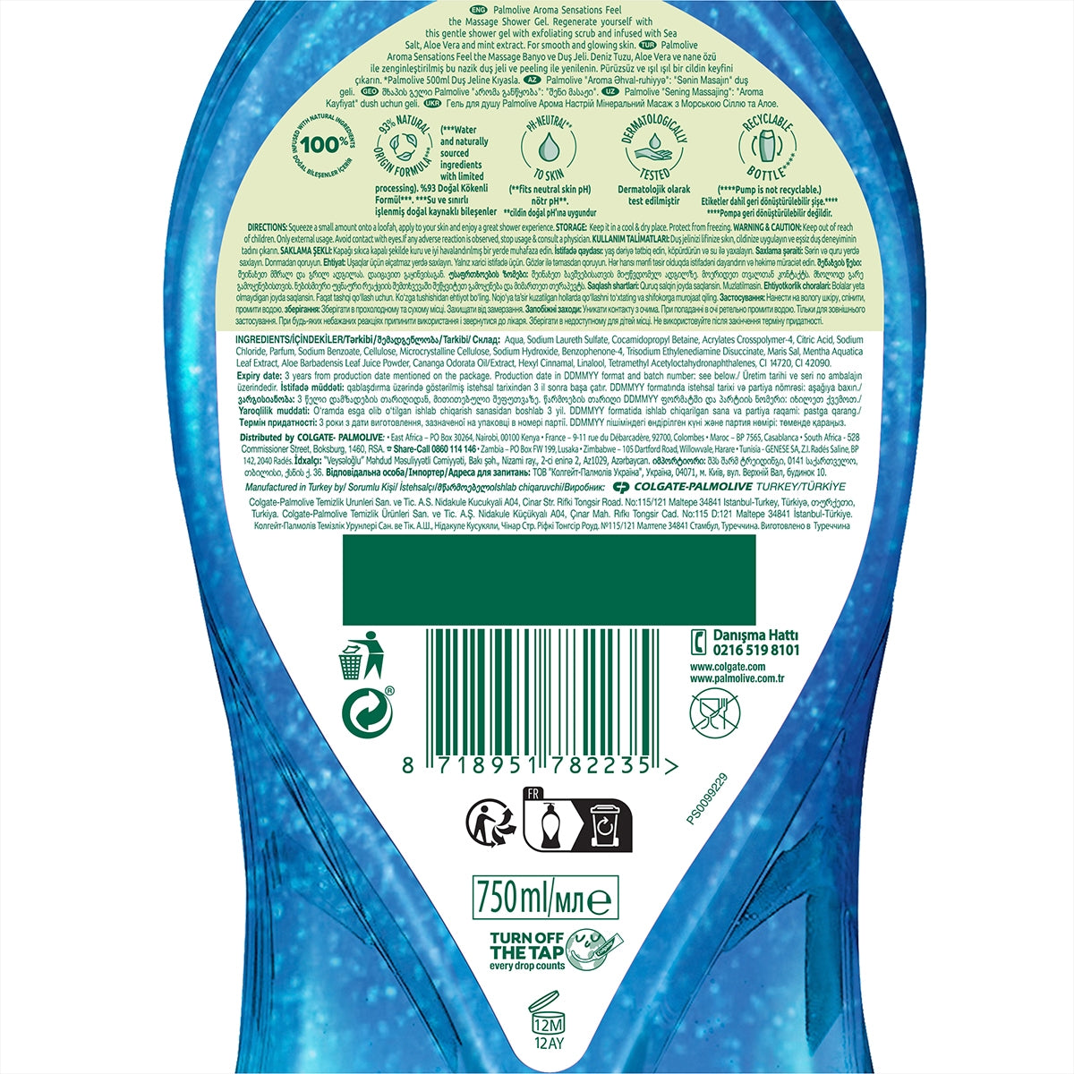 Aroma Sensations Feel The Massage Peeling Etkili Duş Jeli 750ml