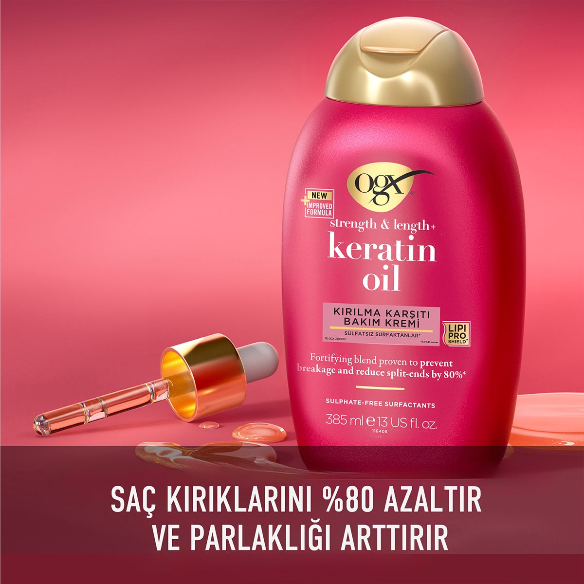 Keratin Oil Kırılma Karşıtı Saç Kremi 385 Ml