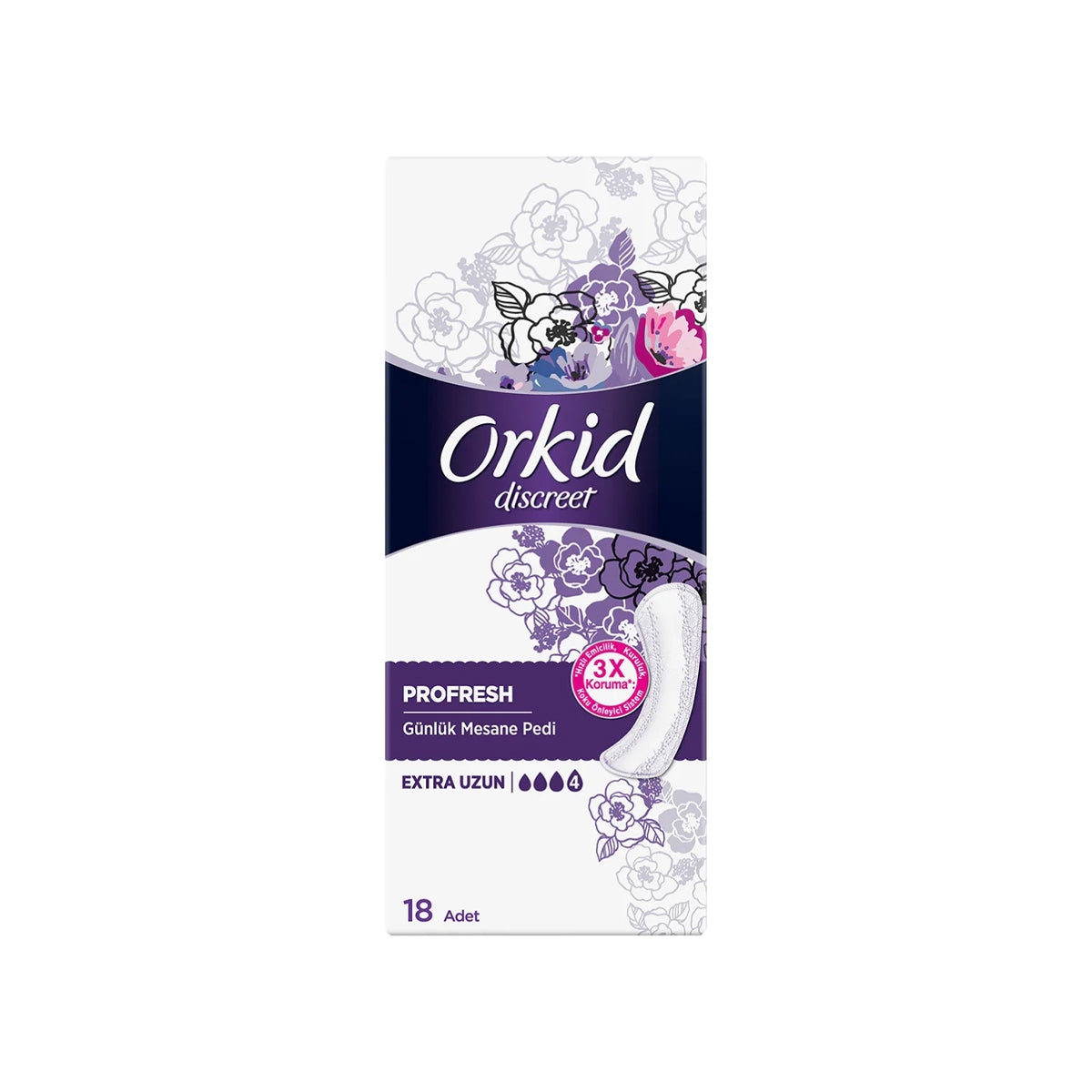 ORKID Discreet Profresh Günlük Mesane Pedi Extra Uzun 18'li