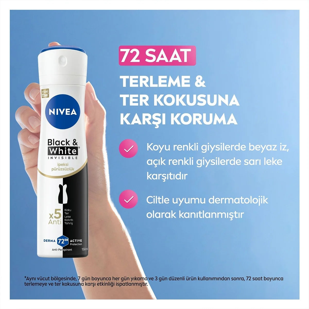 Black and White İpeksi Pürüzsüzlük Bayan Deodorant Sprey 150 ml