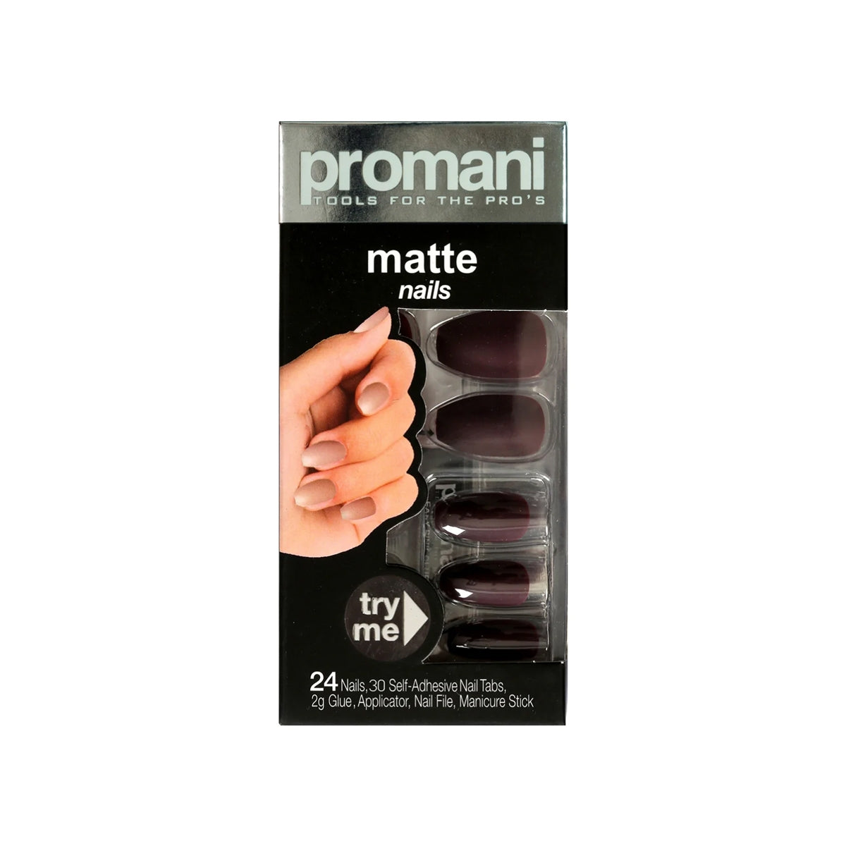 Matte Takma Tırnak Kiti Koyu Bordo