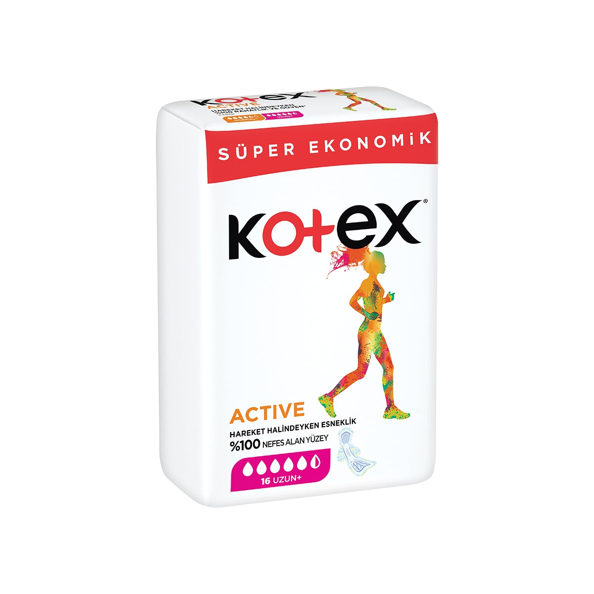 Hijyenik Ped Active Süper Ekonomik Uzun 16'lı