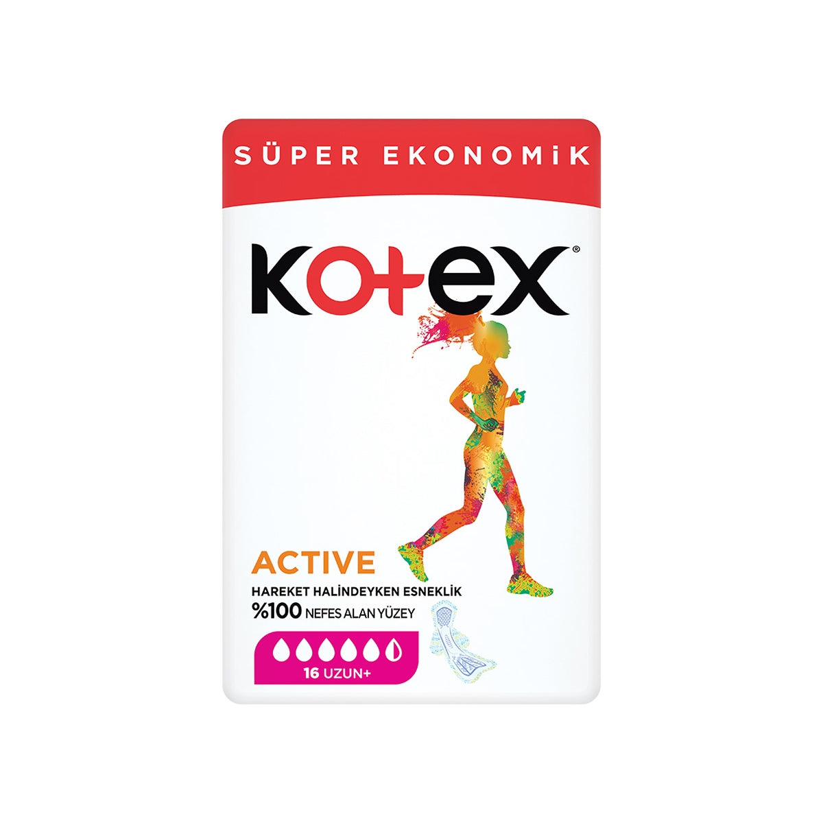 Hijyenik Ped Active Süper Ekonomik Uzun 16'lı