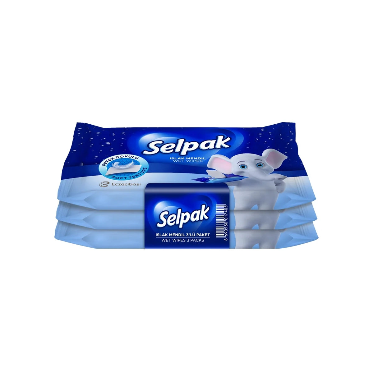 SELPAK Klasik Islak Cep Mendil 3'lü