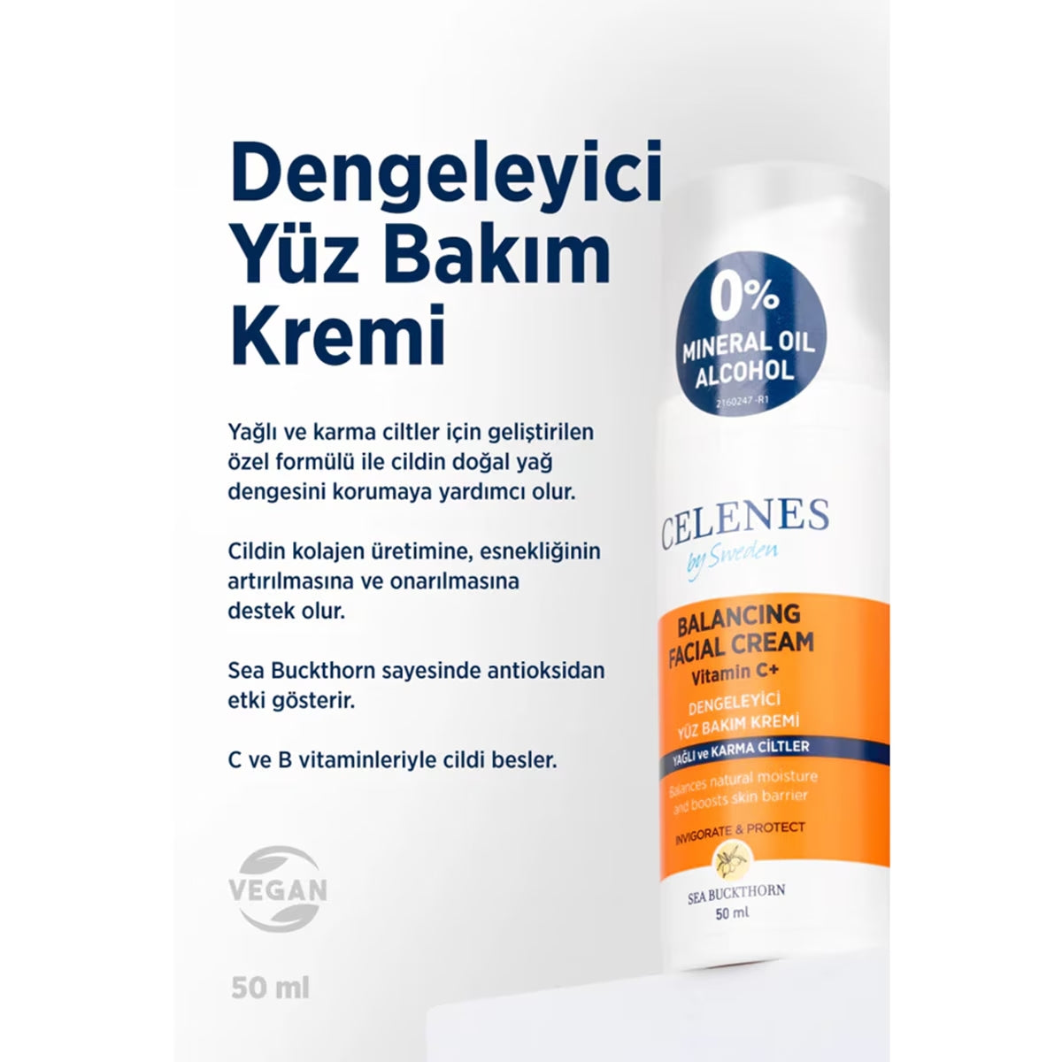 Sea Buckthorn Dengeleyici Yüz Kremi Yağlı ve Karma Ciltler 50 ml