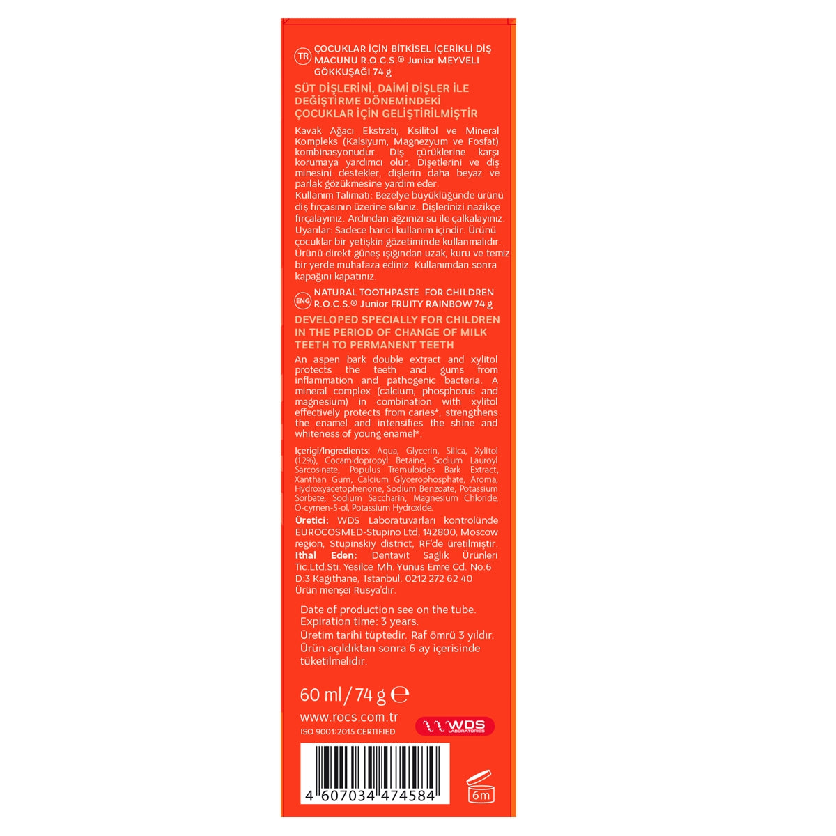 Meyveli Gökkuşağı 6-12 Yaş Çocuk Diş Macunu 60ml