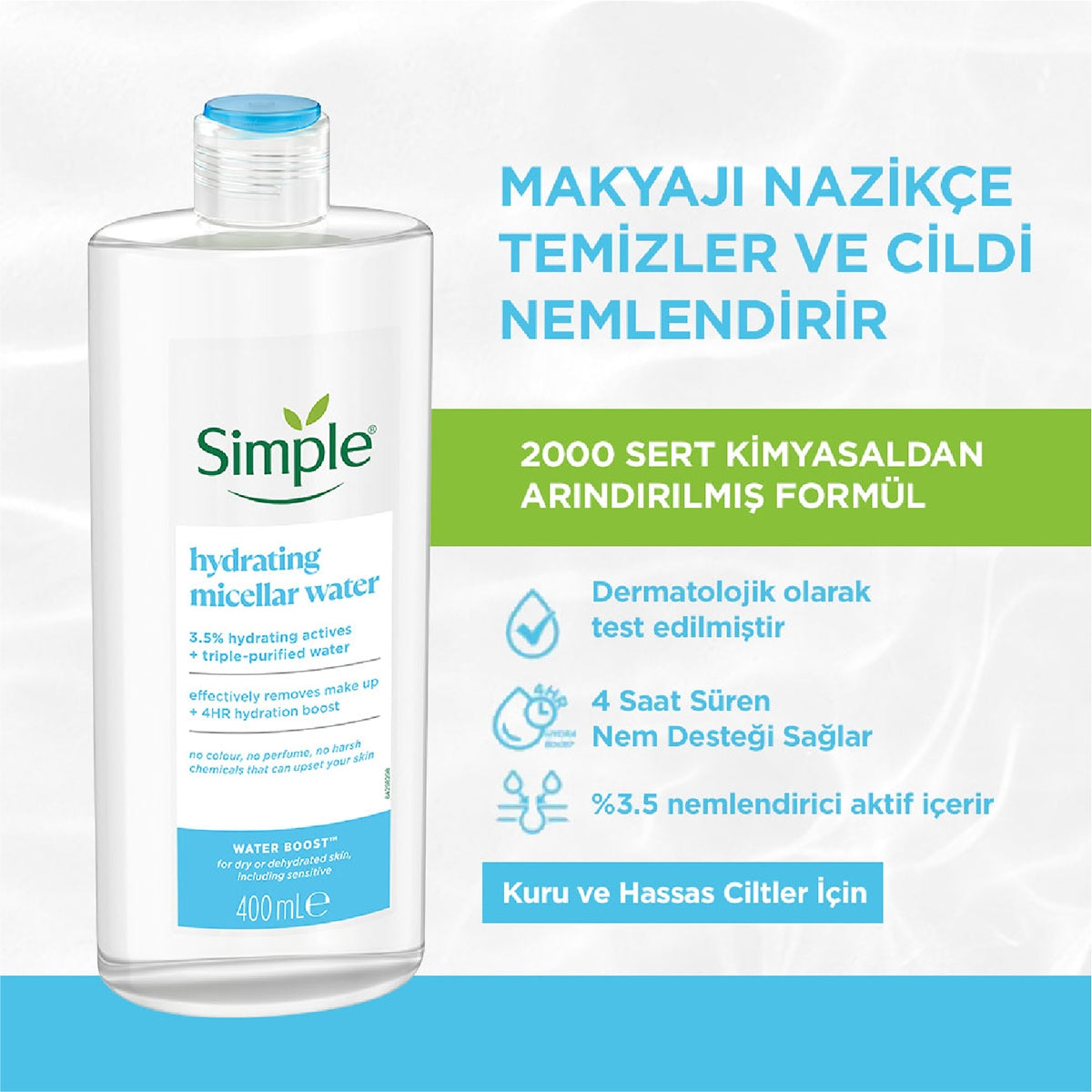 Water Boost Micellar Makyaj Temizleme Suyu 400 ml