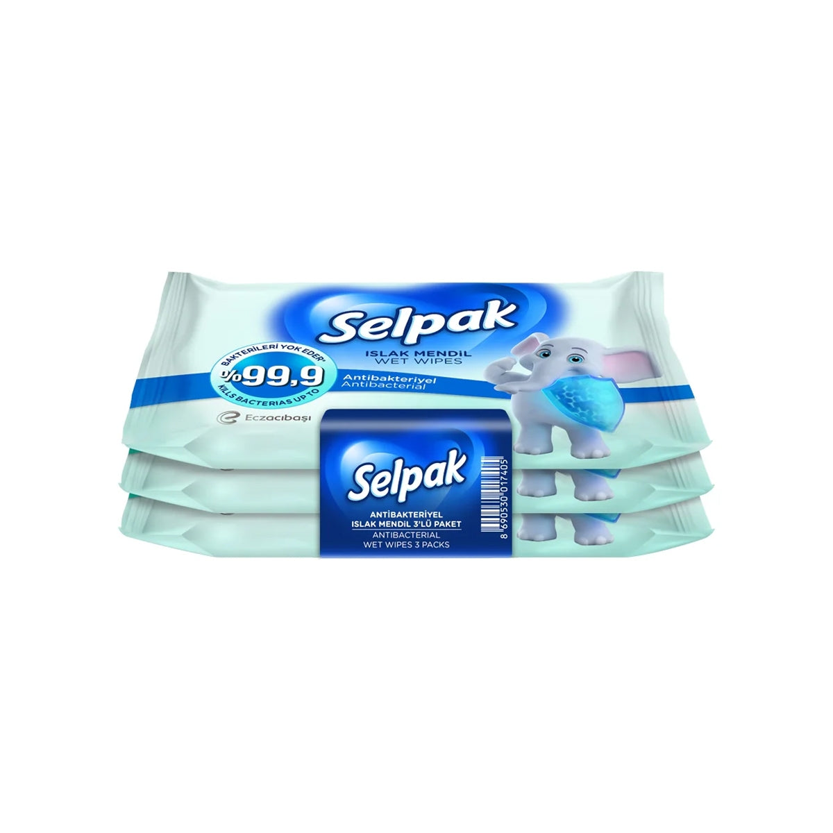 SELPAK Antibakteriyel Islak Cep Mendili 3'lü