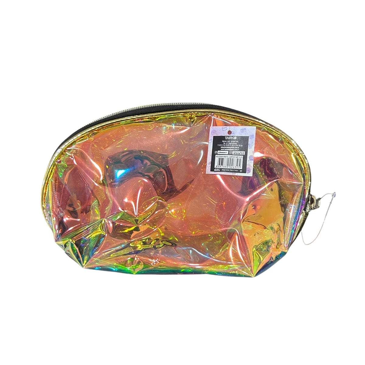 Şeffaf Hologram Büyük Çanta Sarı 1410 13x8x22,5 CM
