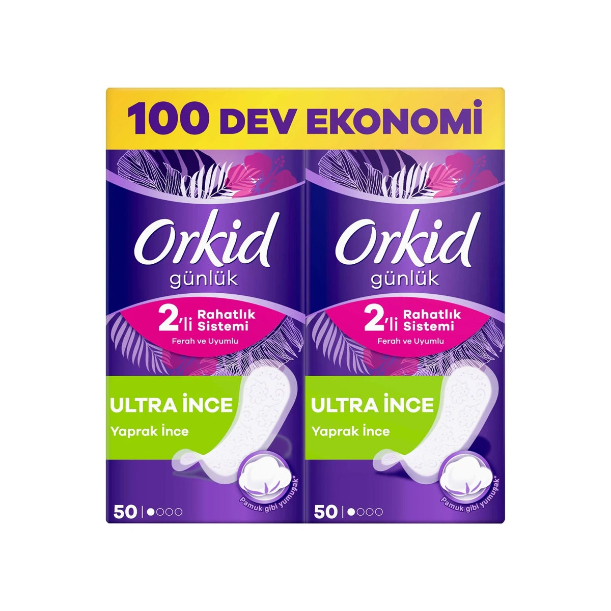 ORKID Günlük Ped Yaprak İnce Dev Ekonomik ü