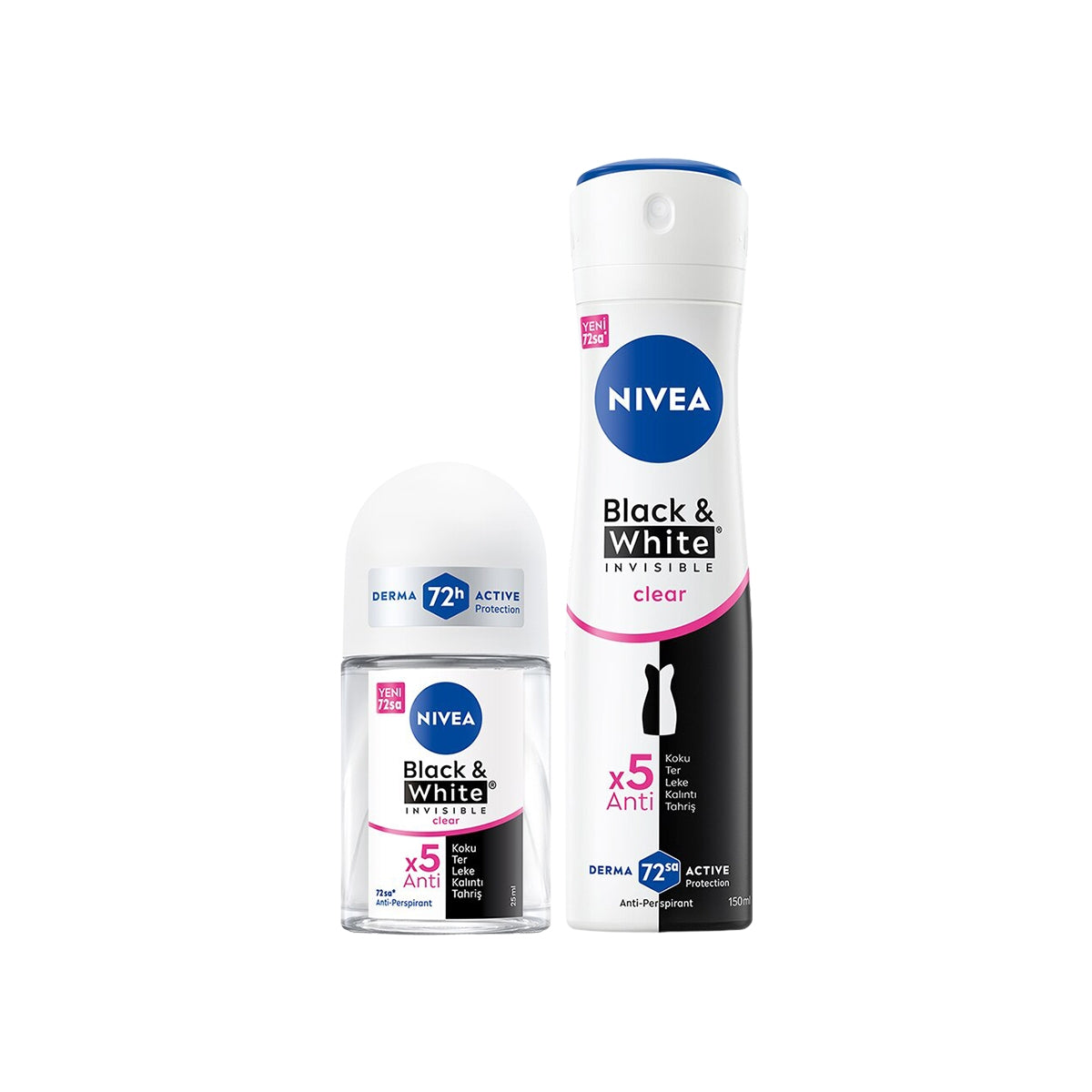 Deo B<(>&<)>W Clear Kadın Sprey 150 ML + Deo B<(>&<)>W Clear Kadın Mini
Roll-on 25ml