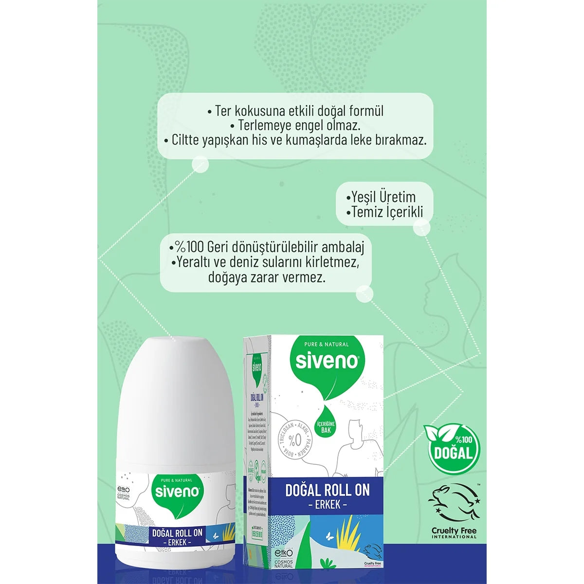 Doğal Roll On Erkekler İçin 50 ml
